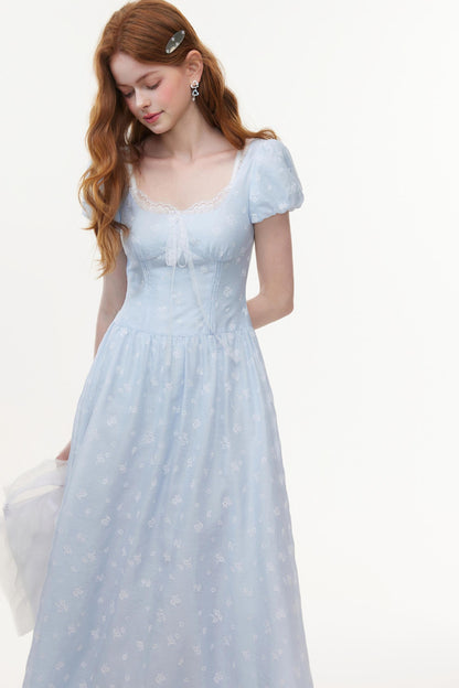 Vintage Floral Square Dress