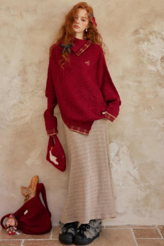 Love Agony Batwing Sweater Set-Up