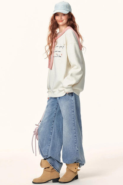 Letter Embroidered Winter Sweater