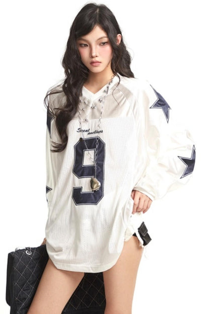 Retro Color-Blocked Jersey Top