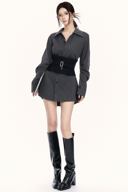 니치 허리 조임 셔츠 세트