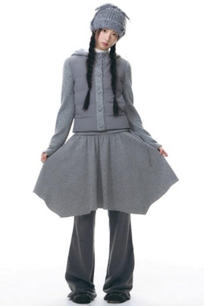 Patchwork Cropped Down Jacket