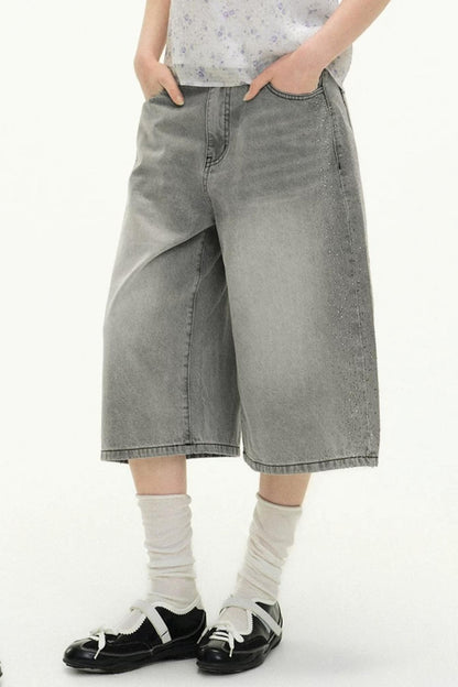 Summer Rhinestone Cropped Jeans