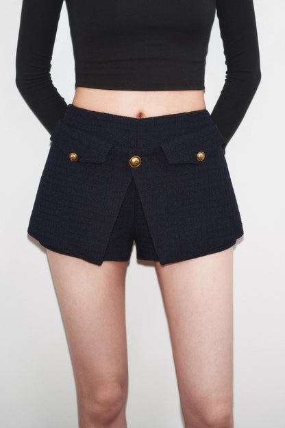 Winter A-Line Button Design Shorts