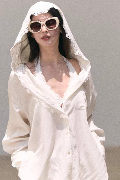 Lyocell Lace Vacation Shirt Set-Up