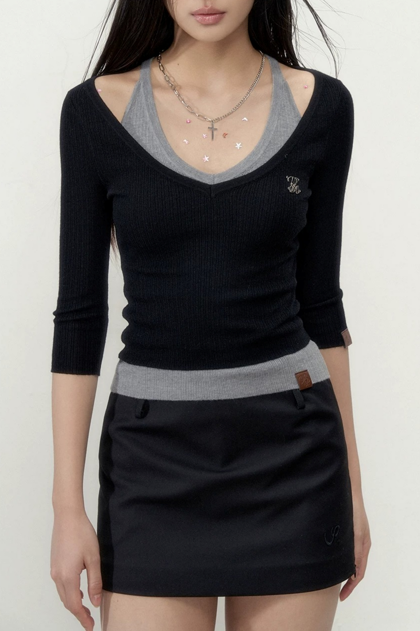 Viapitti Wool Silk V-Neck T-Shirt