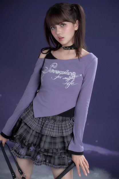 Purple and Black Two-Piece Top