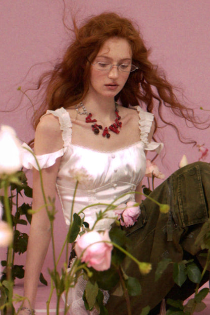 Summer Satin Pleated Camisole