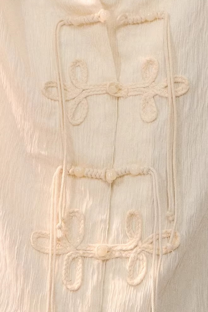 플리츠 섀도우 엘레강스 블라우스