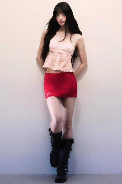 Ruffled Cotton Camisole Top