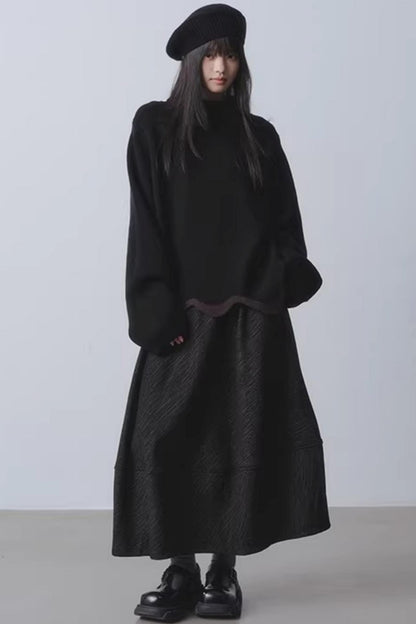 Orange Dusk Fleece-Lined Skirt