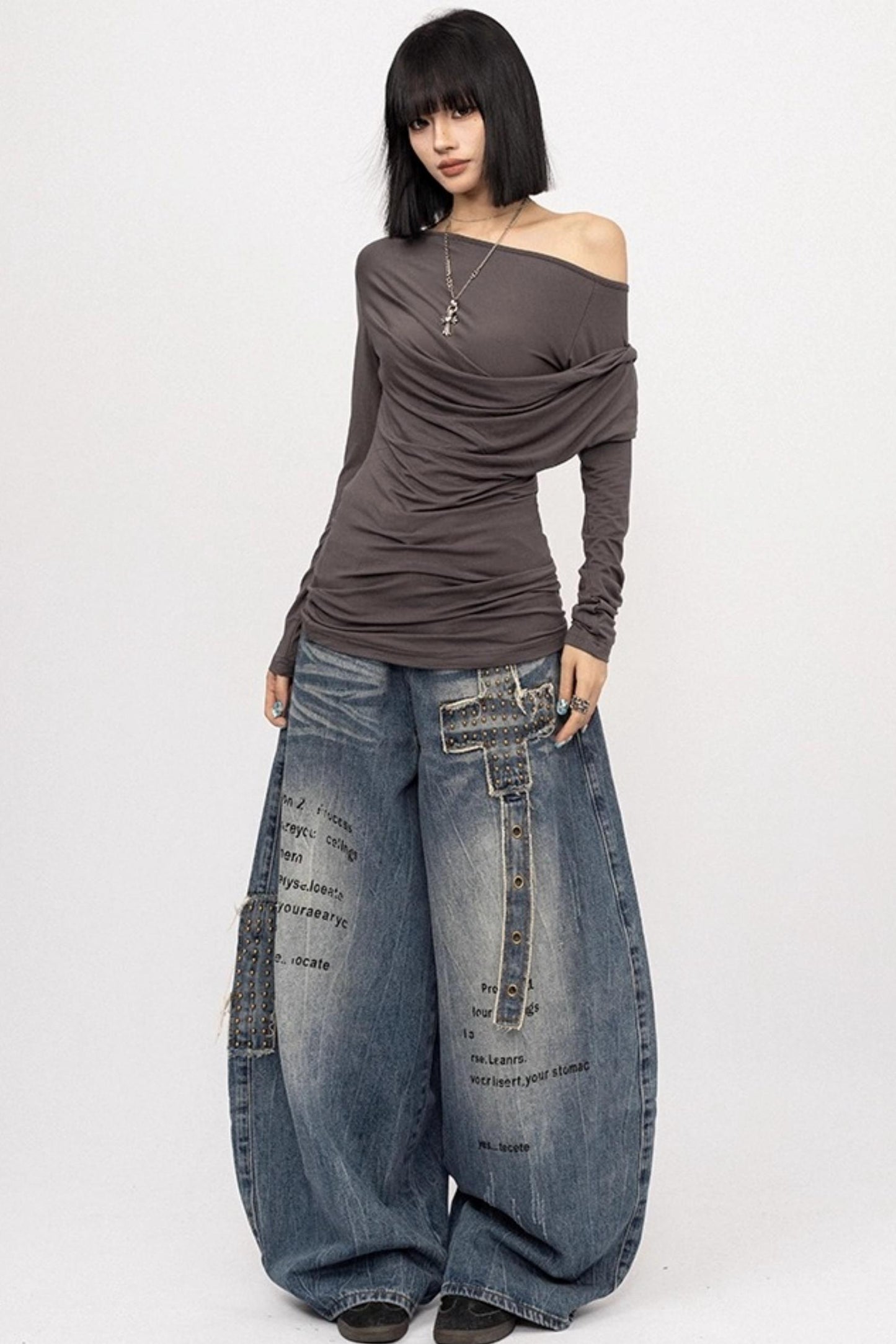 American Gray Long Sleeve Top