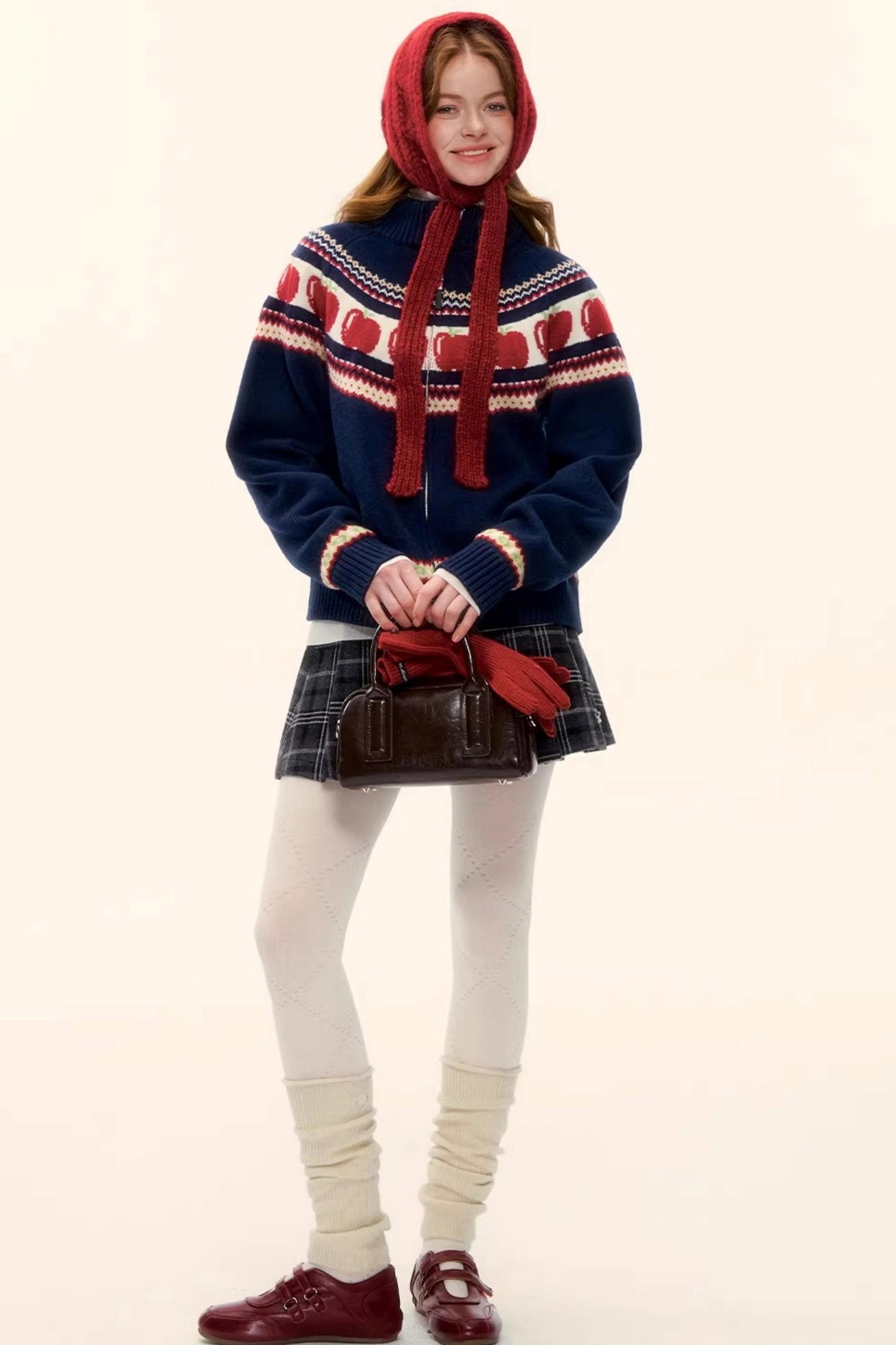 Retro Plaid Wool Skirt