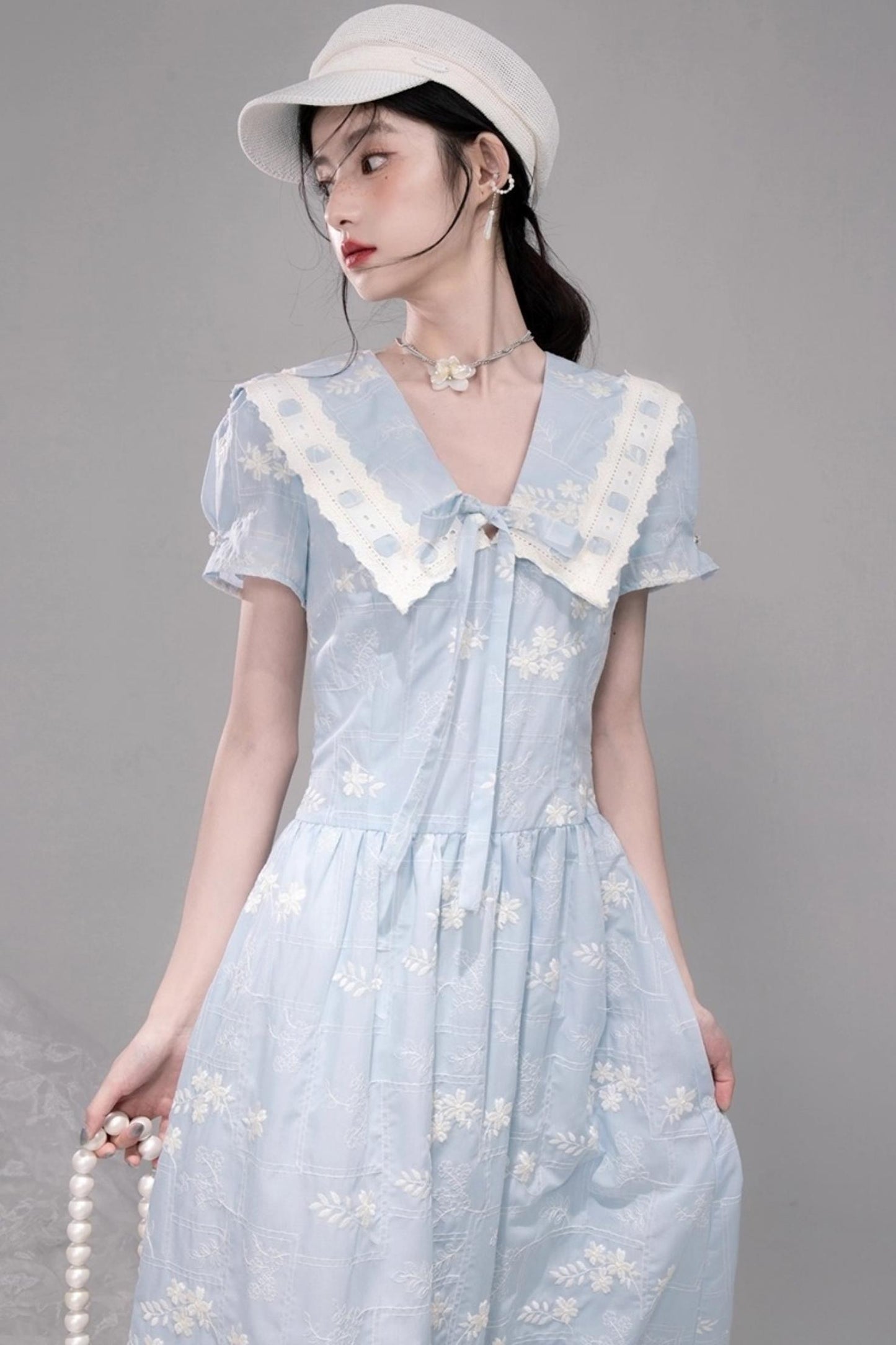 Leisurely Blue Collar Dress