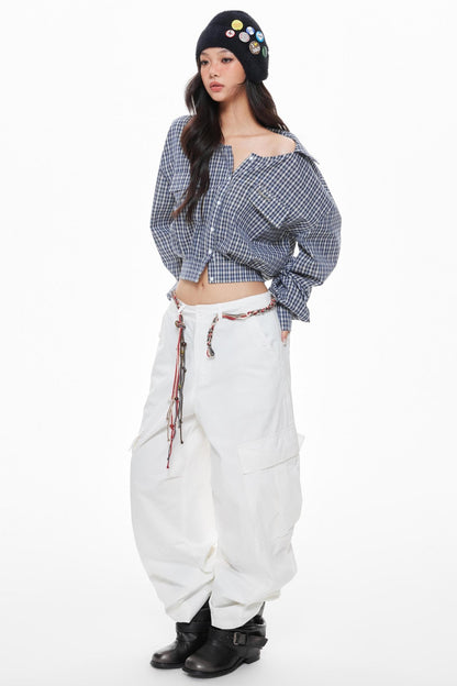 Blue Plaid Skirt Set-Up