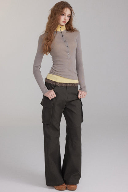 Slim Fit Wool Stitch Cargo Pants