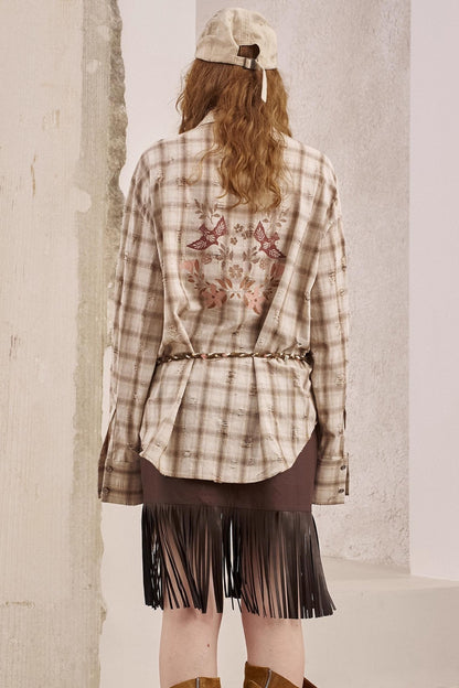 Vintage Distressed Plaid Shirt