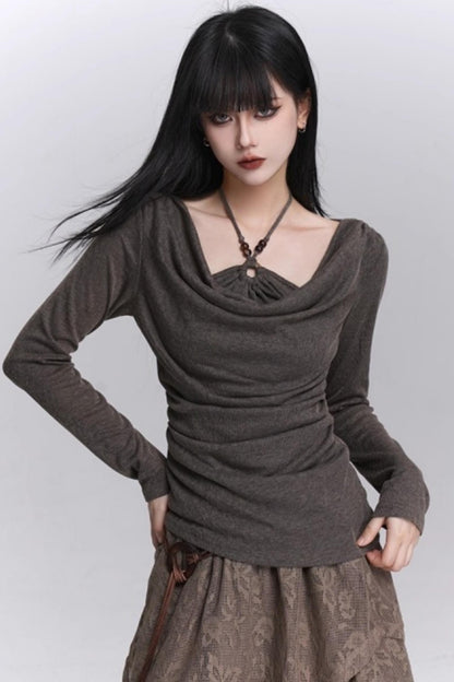 Off-Shoulder Halter Top