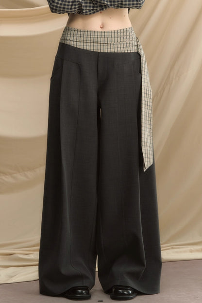 Pleats Gray Trousers