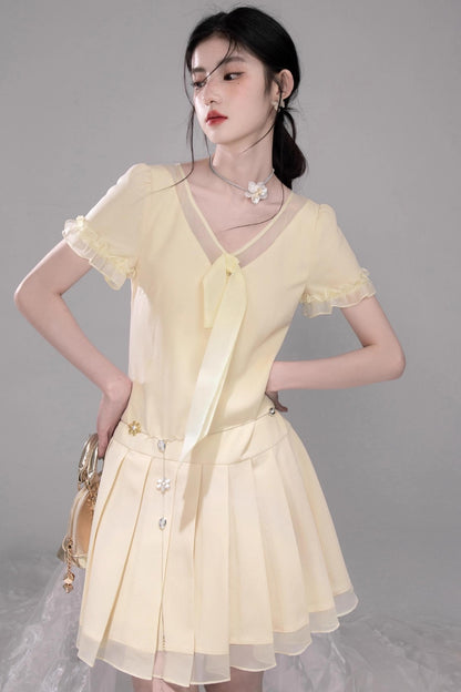 Sweet Character Tulle Patchwork Dress
