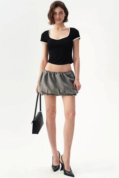 Kurzes Tube-Top aus Wollmischung