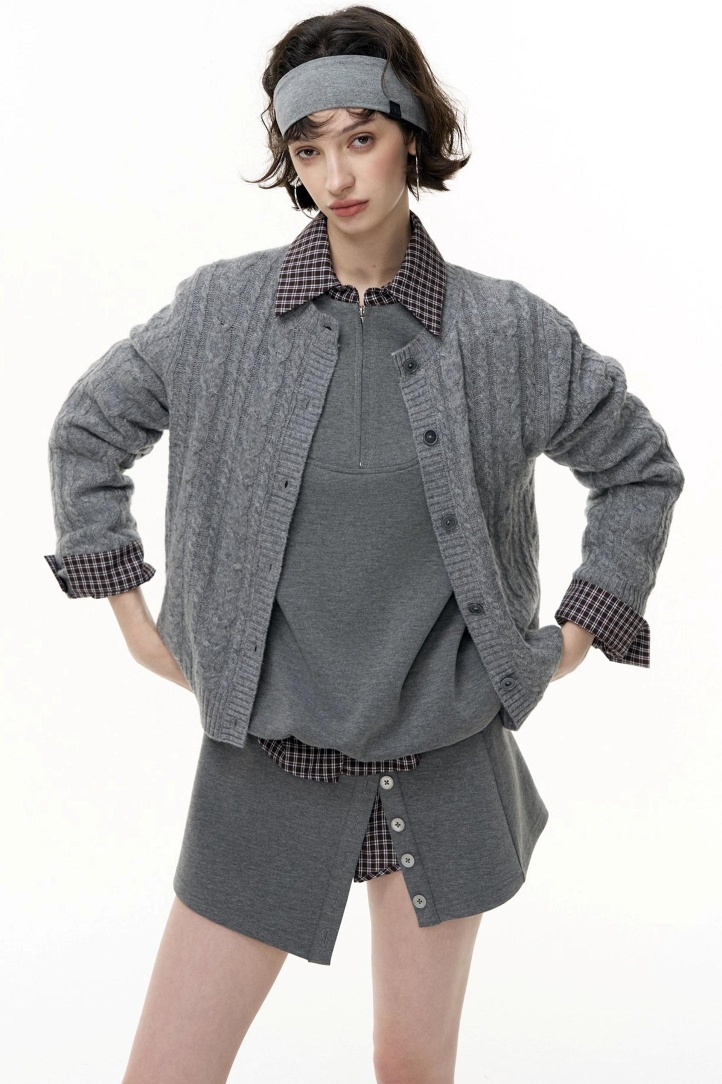 Patchwork Pullover Sweatshirt Set-Up