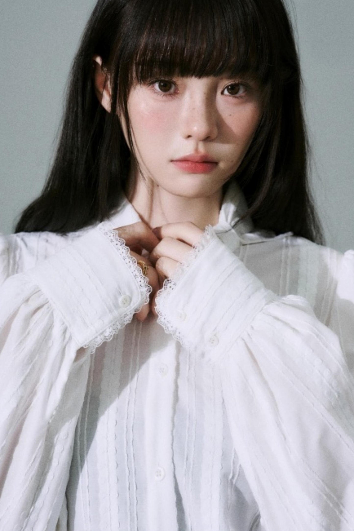 Sheer Cotton Bowknot Shirt