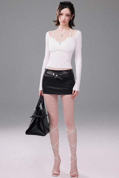 Lace V-Neck Two-Piece Top