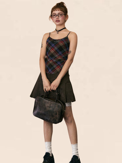 Retro Check Camisole Crop Top