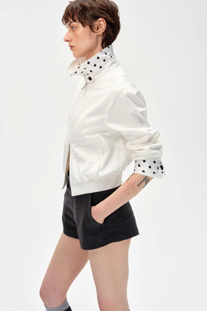 Vintage Contrast Polka Dot Jacket