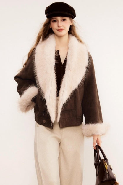Faux Fur Suede Winter Coat