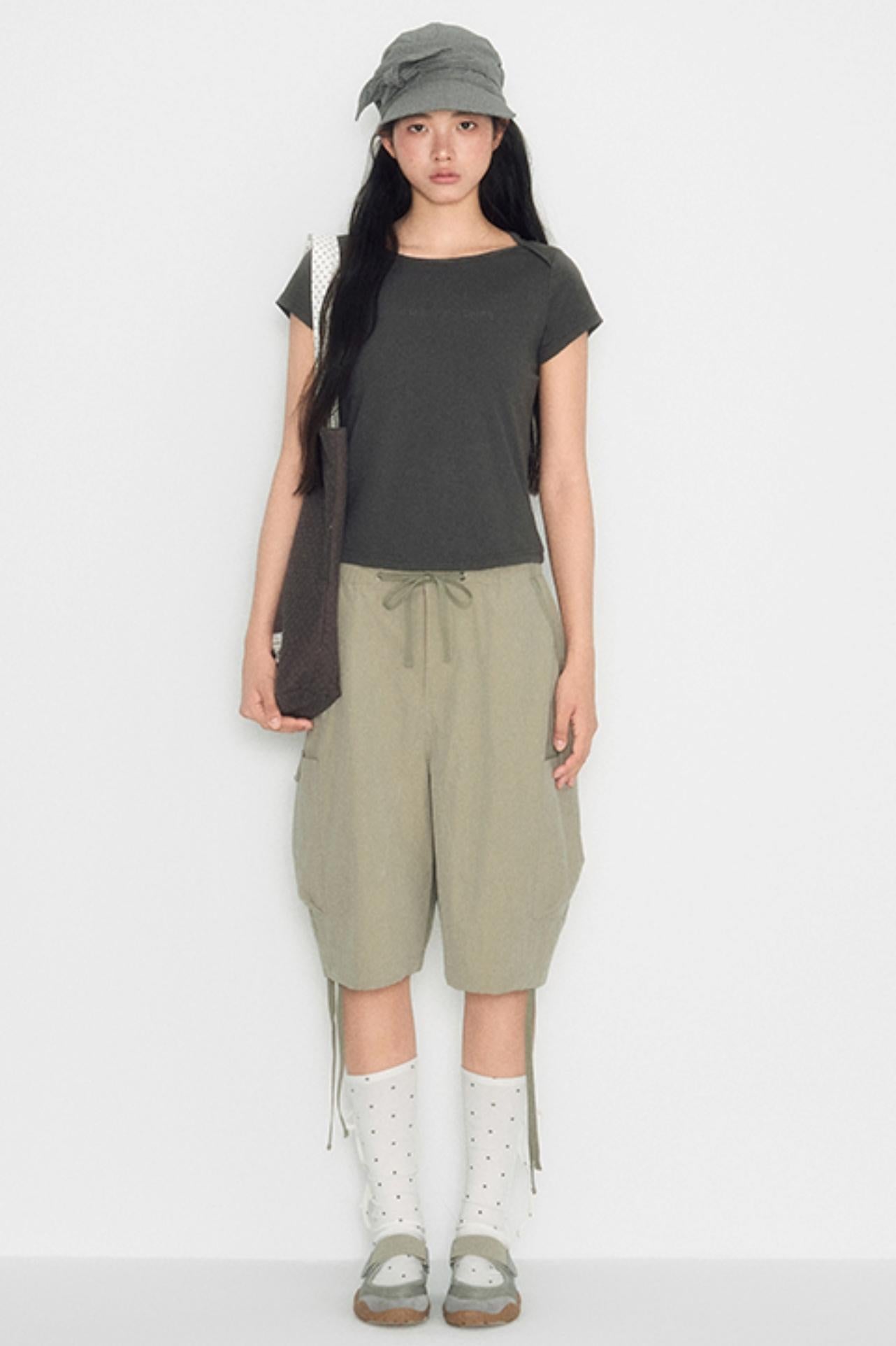 Flocked Slim Crop Top