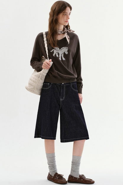 Pegasus Jacquard Knit Top