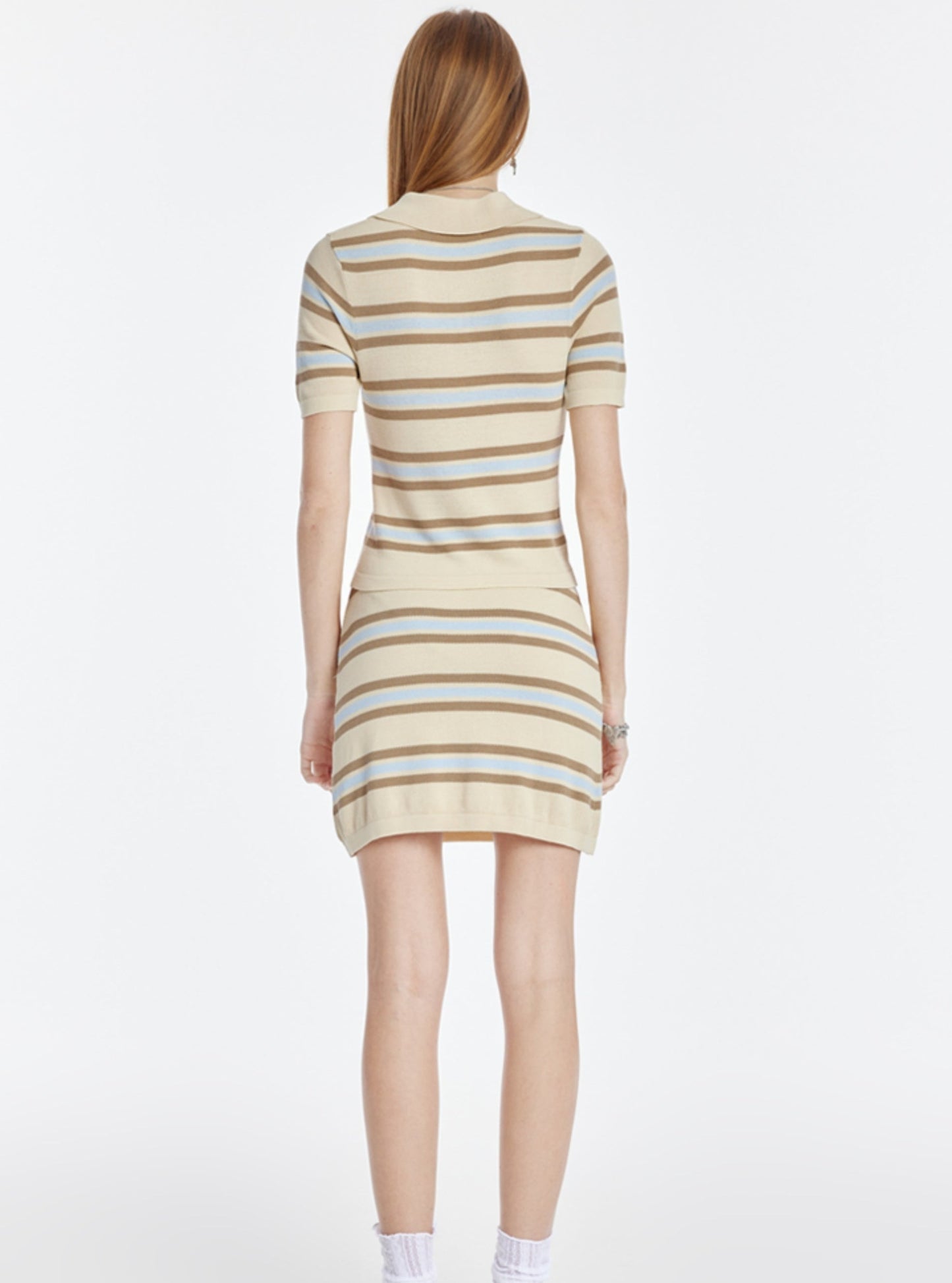 Striped T-Shirt With Skirt Set-Up