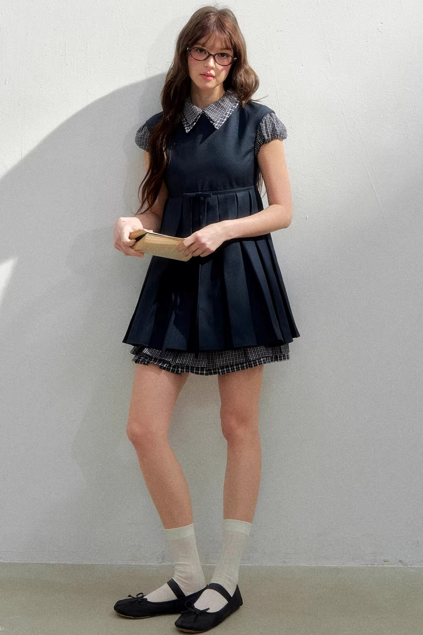 Woolen College Shirt Dress
