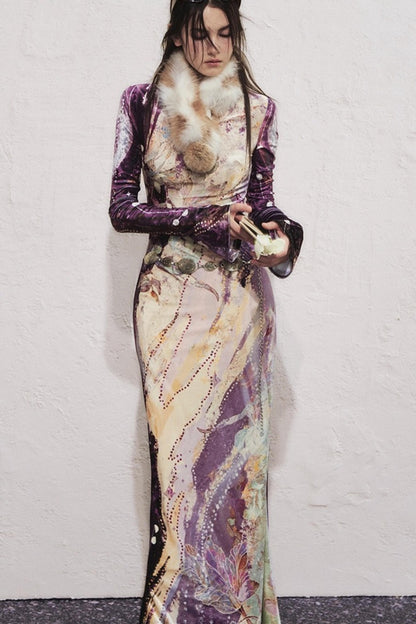 Multi-Colored Fur Ball Scarf