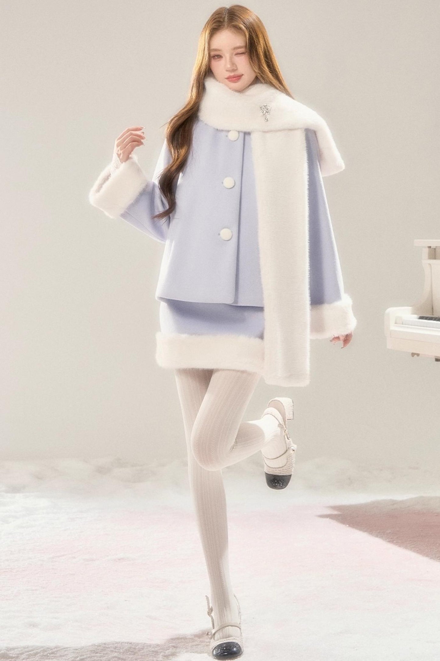 Hokkaido Tweed Coat and Skirt Set-Up