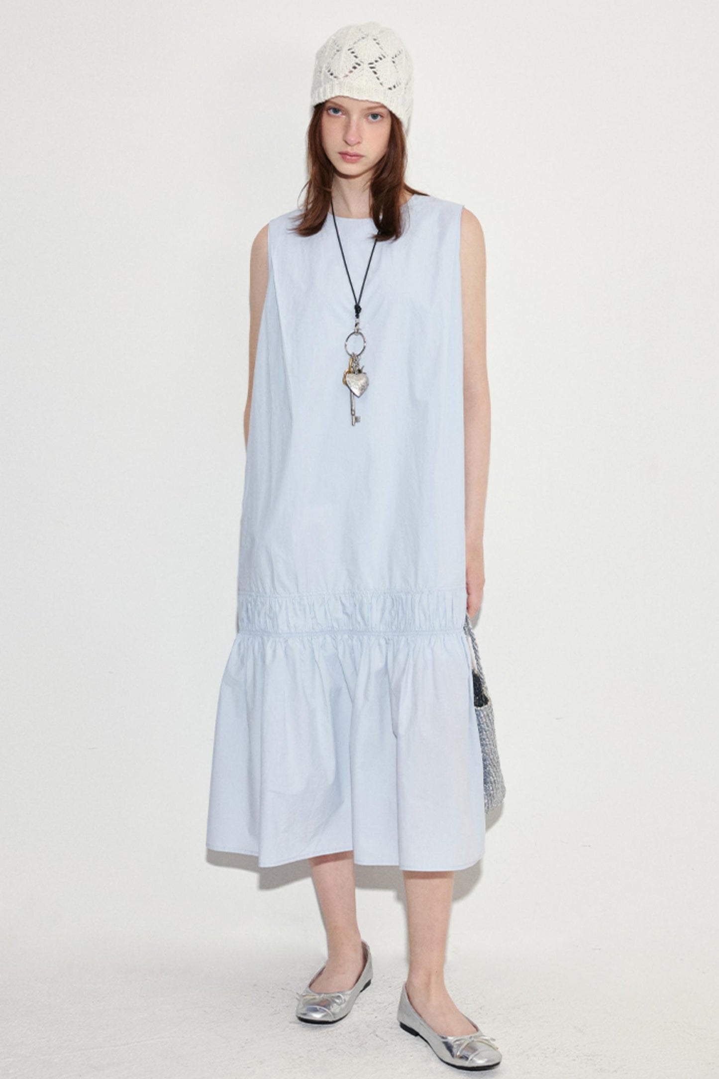 Summer Blue Drawstring Dress