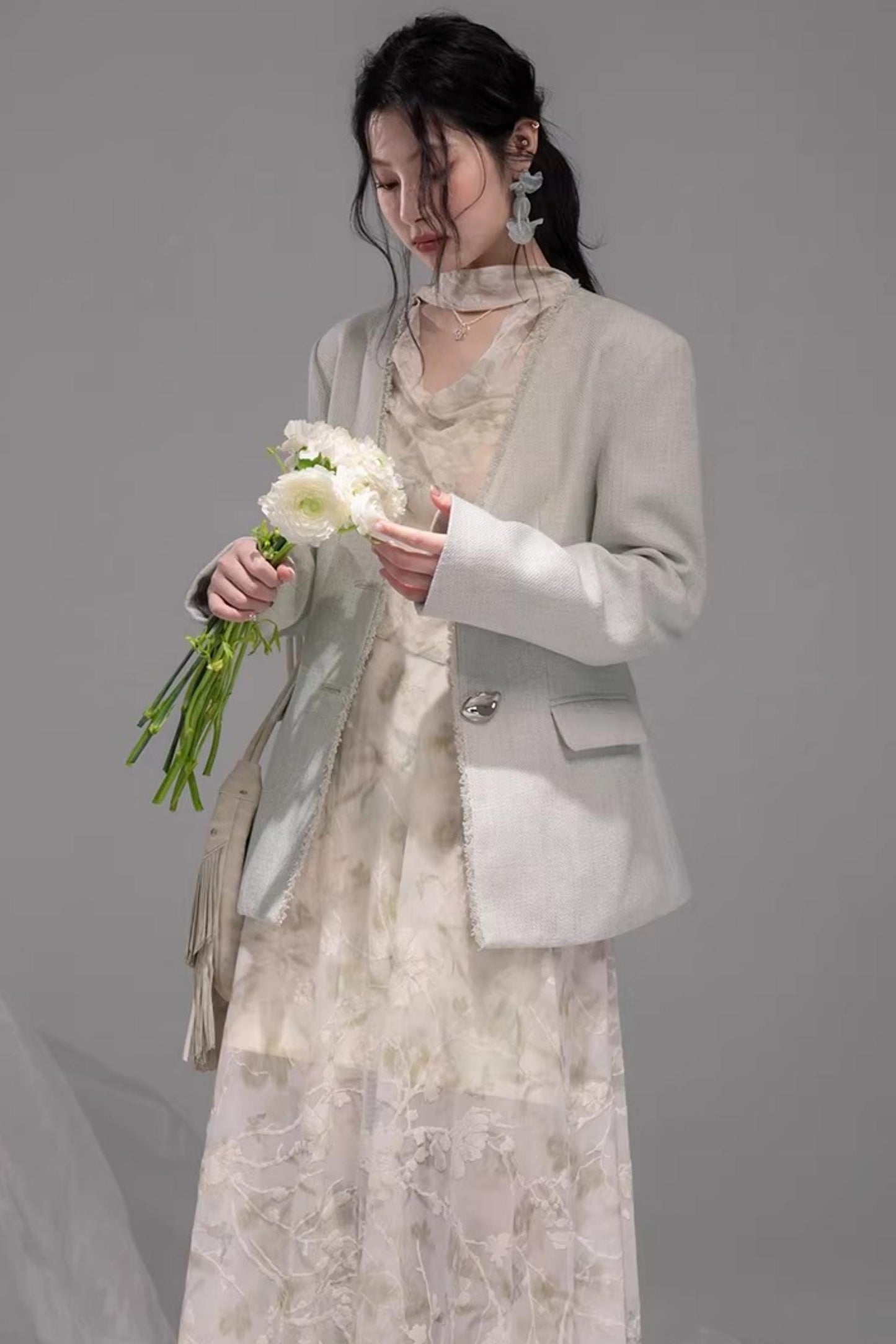 Teal Green Hemp Blazer