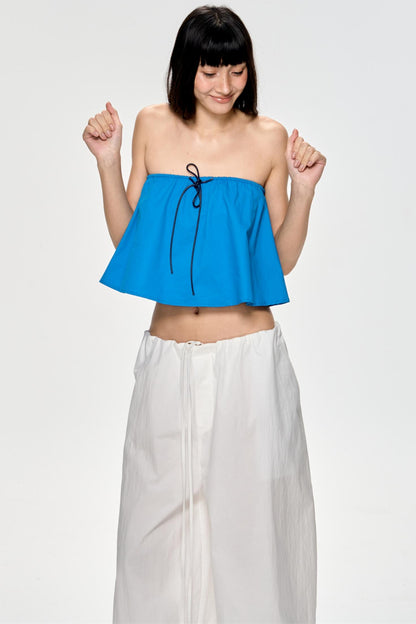 Bright Blue Backless Plunge Top