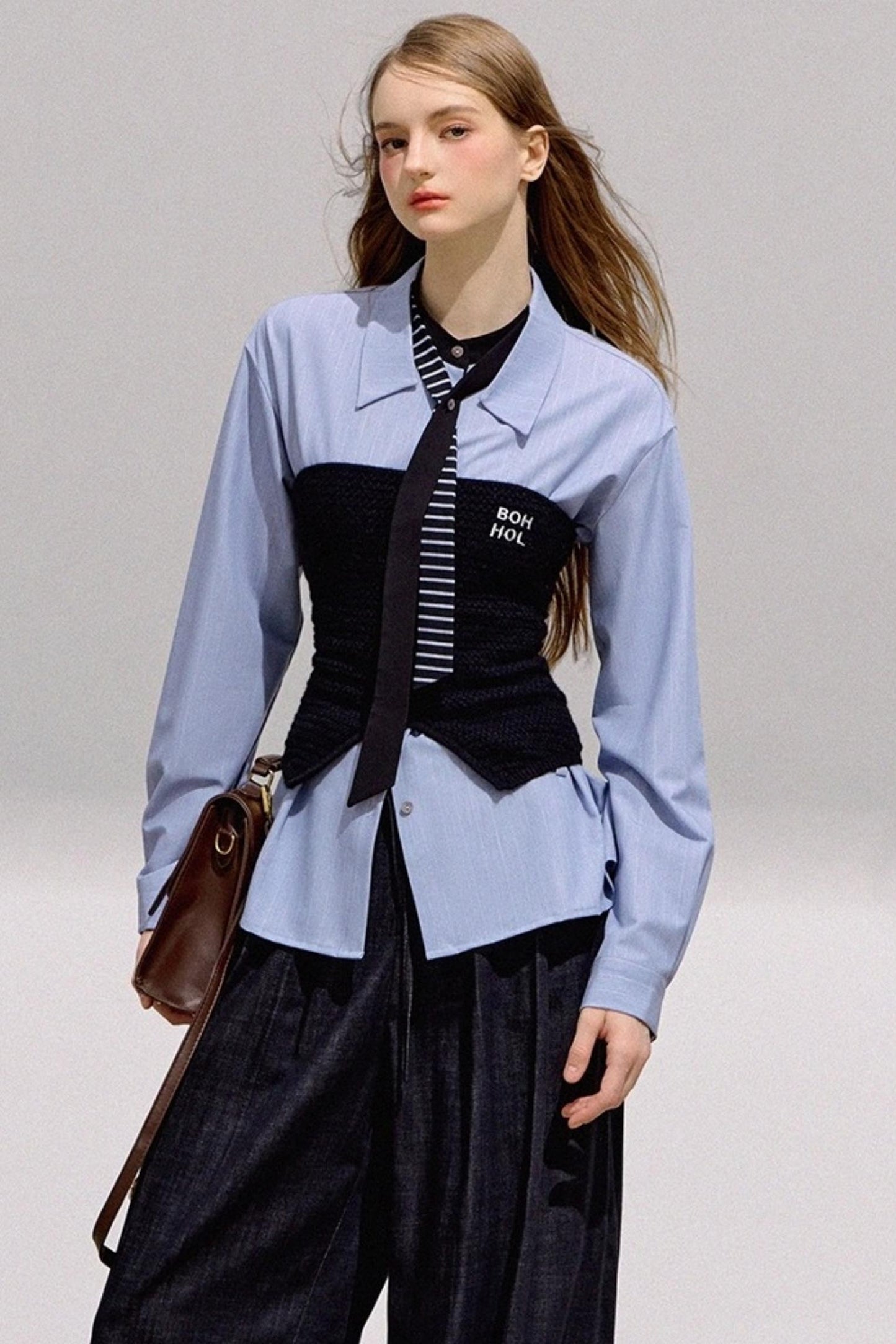 Mint Blue Striped Tunic Shirt