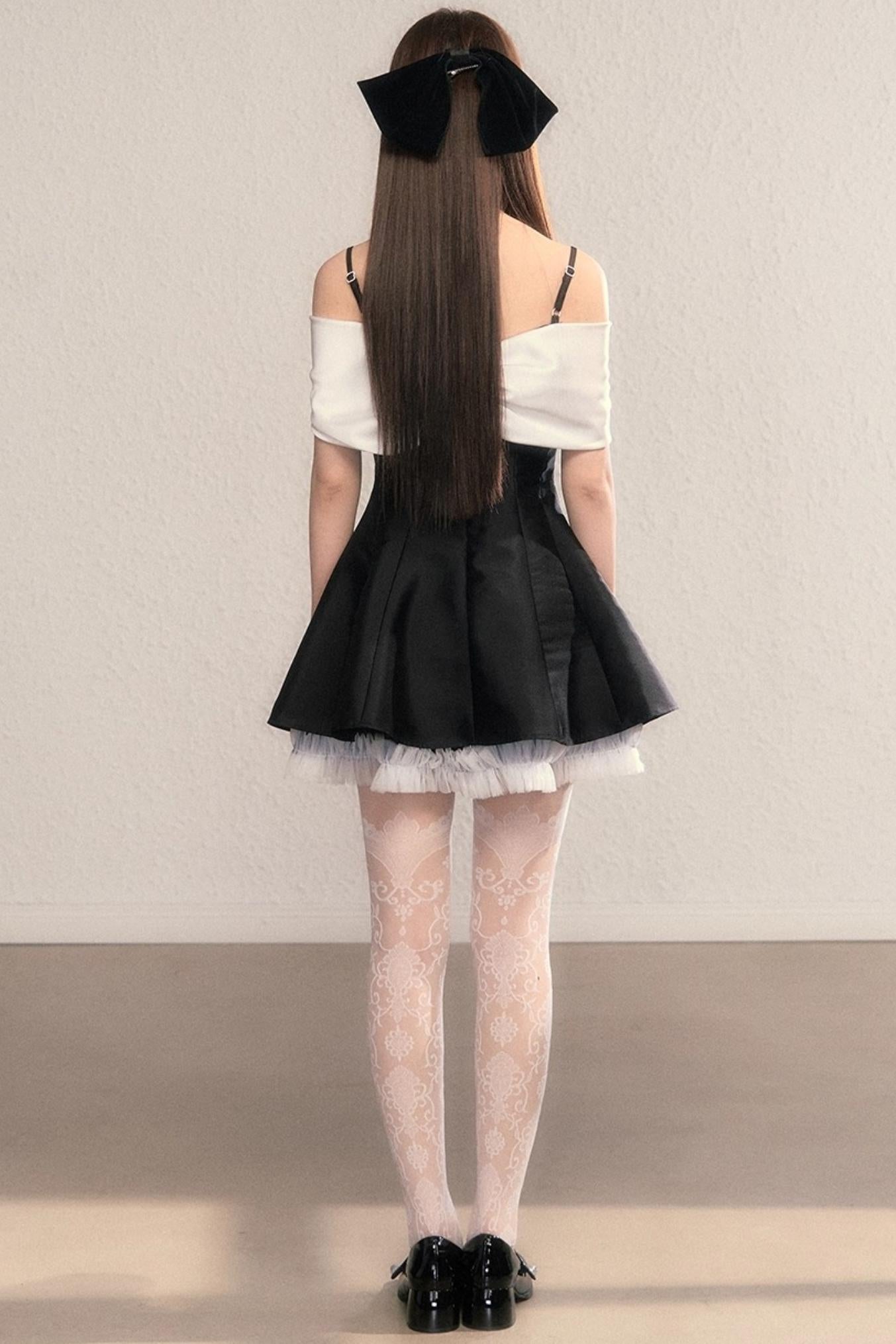 Gently Twisted French A-Line Puffy Dress