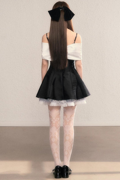 Gently Twisted French A-Line Puffy Dress