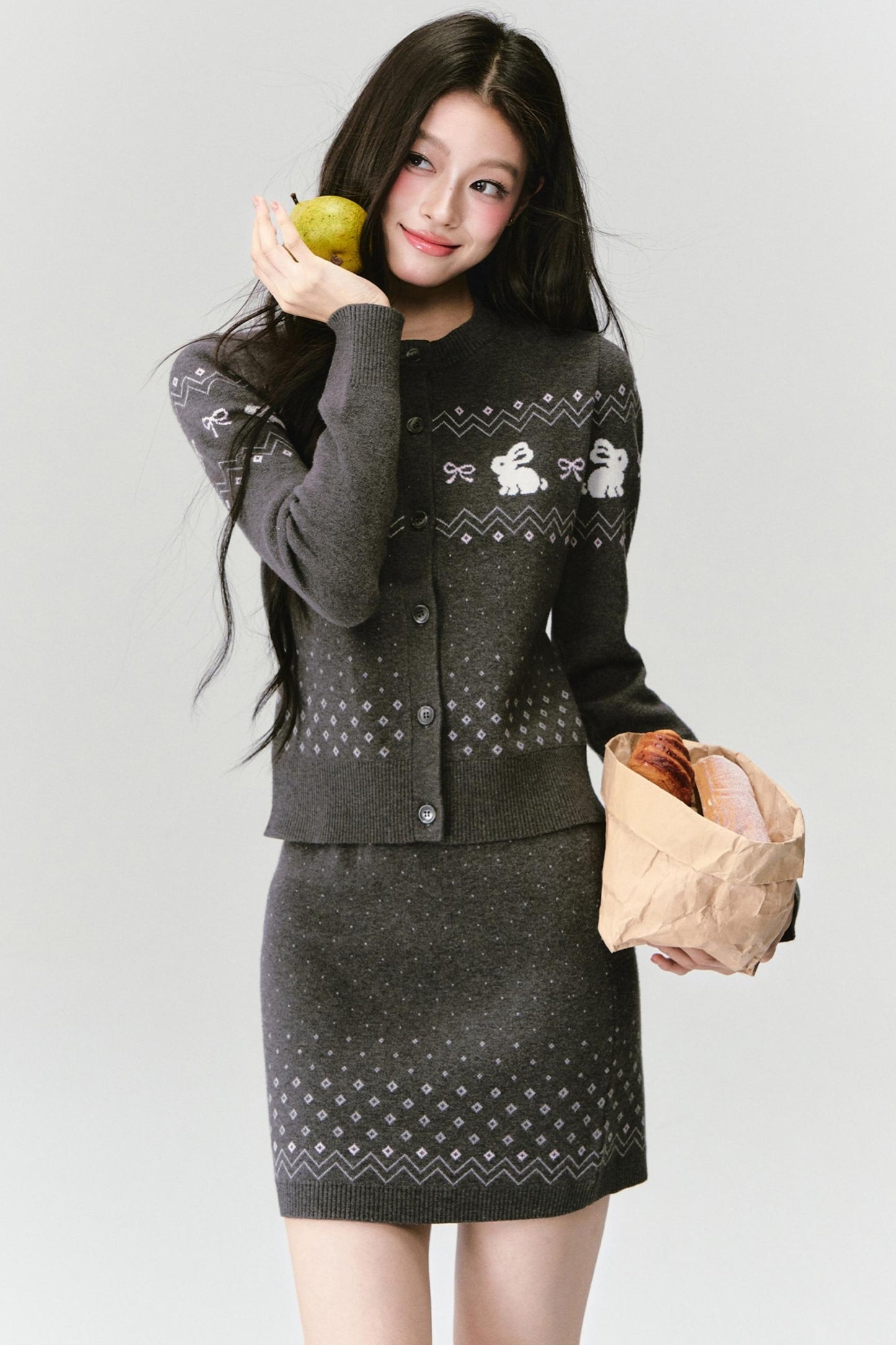 Isle Knit Top And Skirt Set-Up