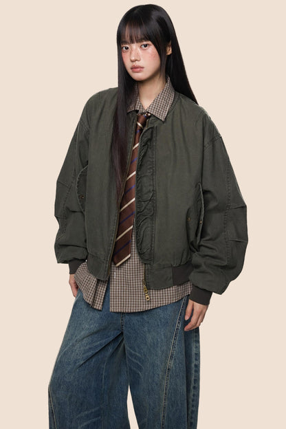 Vintage Distressed Baseball Jersey Jacket