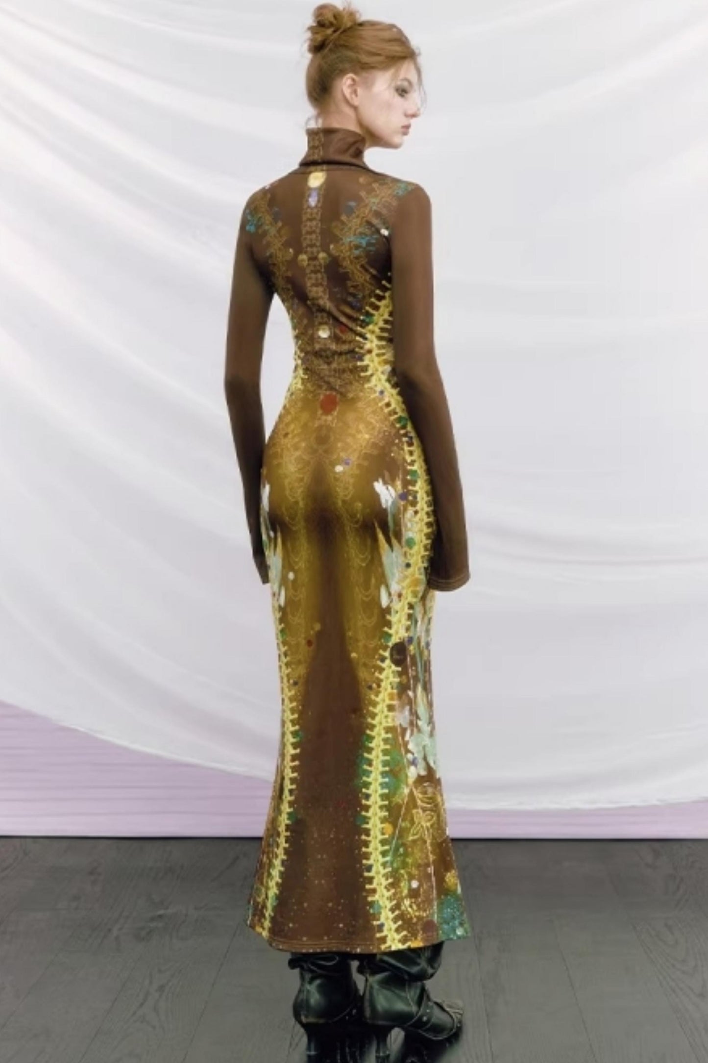 Bone Print Fishtail Dress