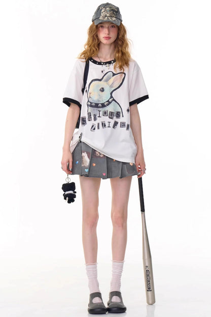 Animal Pleated Skirt