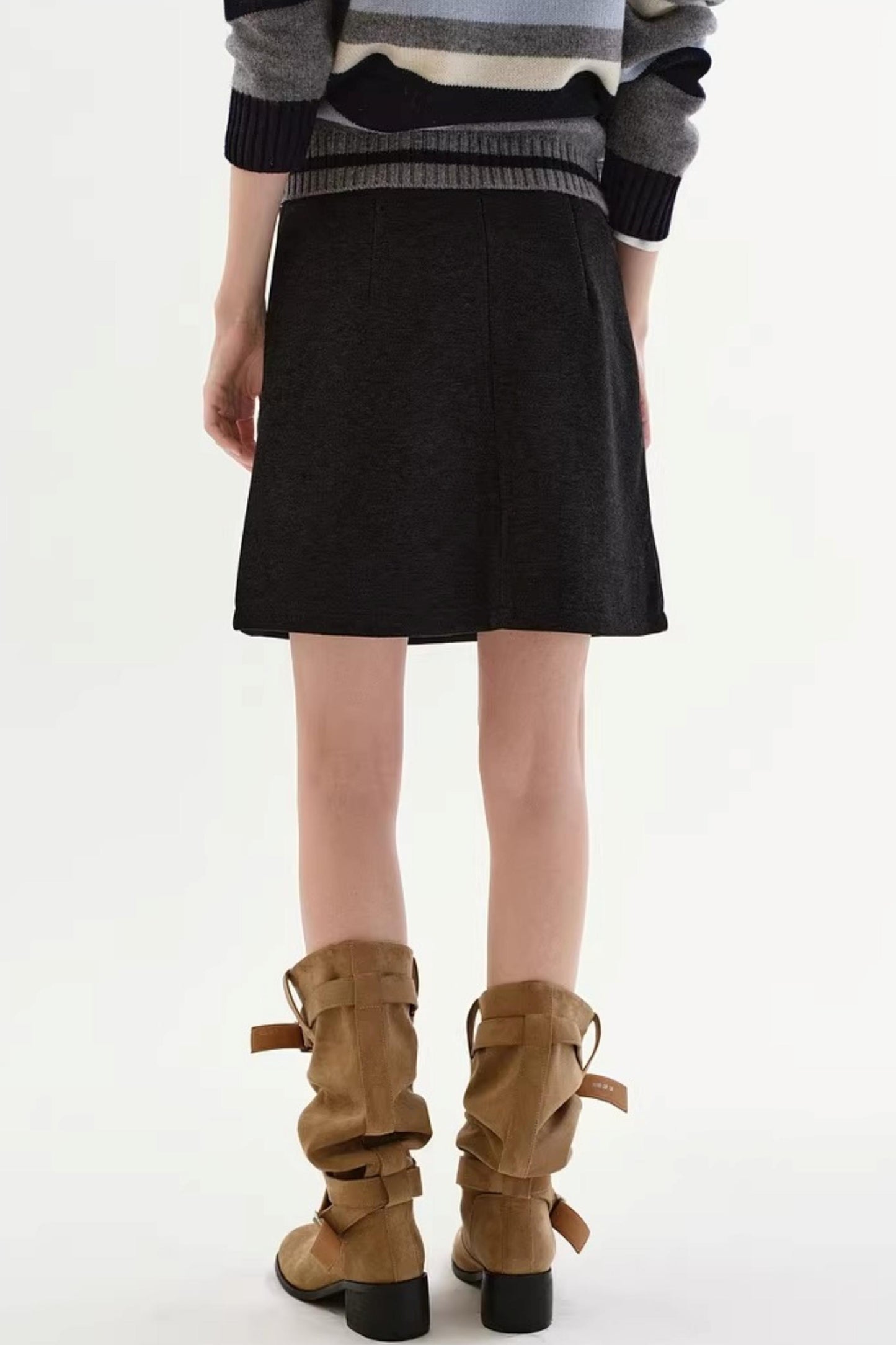 Thickened Knit Patchwork Skirt