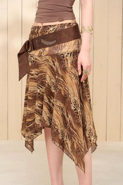 Leopard Print Fishtail Skirt