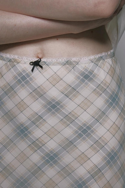 French Polka Dot A-Line Chiffon Skirt